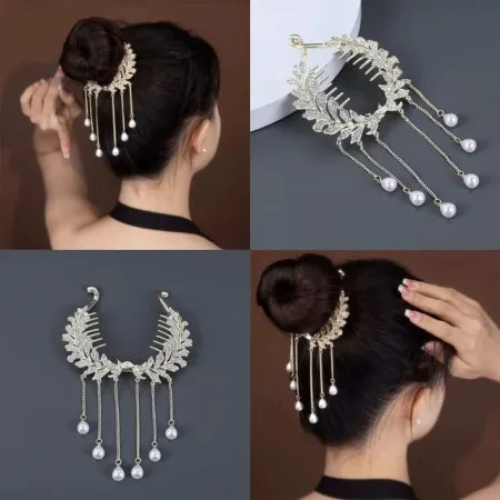 Pearl Tassel Hair Clip With Eaer Ring free - thumb 2