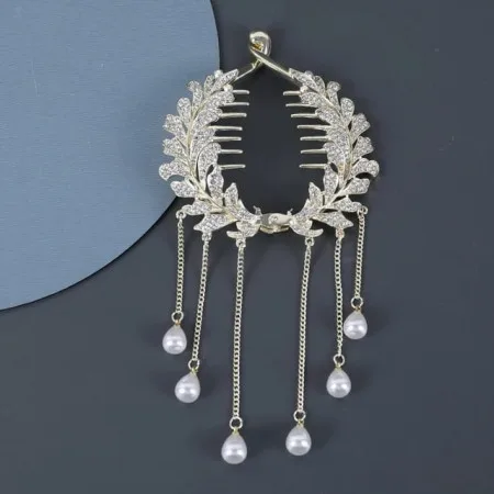 Pearl Tassel Hair Clip - thumb 2