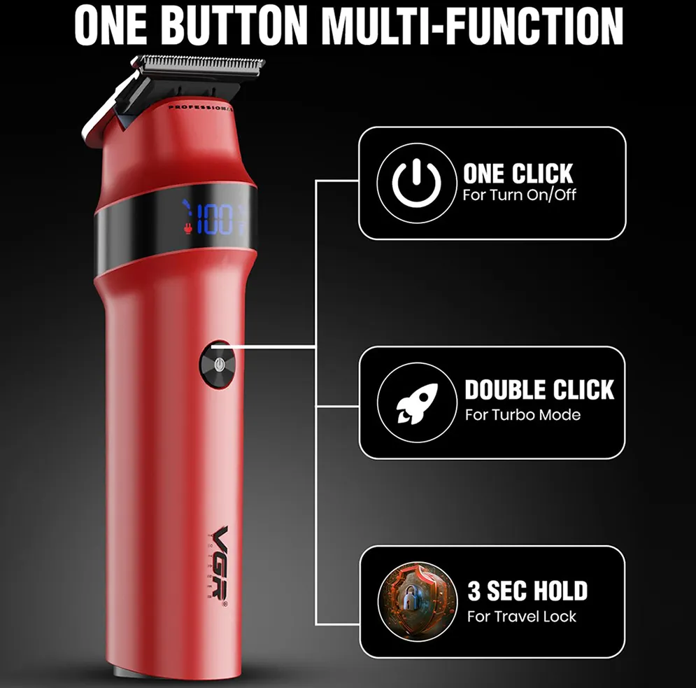 VGR V-987 Rosso Professional Beard and Moustache Trimmer for Men - thumb 8