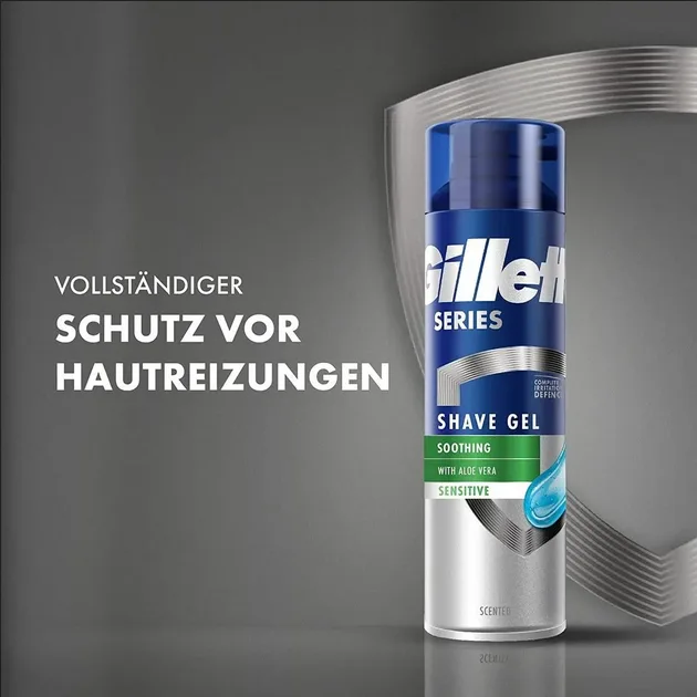 Gillette Series Soothing Shave Gel with Aloe Vera 200 ml(UK)